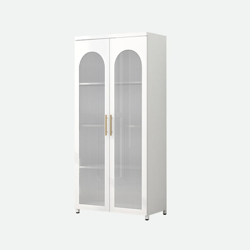 Contemporary Metal Standard Bookcase Closed Back Vertical Bookcase with Glass Door 28"L x 14"W x 59"H White Clearhalo 'Bookcases' 'furn' 'furn_bookcases' 'Furniture' 'furniture_bookcases' 'Office Furniture' 5082669