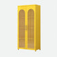 Contemporary Metal Standard Bookcase Closed Back Vertical Bookcase with Glass Door 28"L x 14"W x 59"H Yellow Clearhalo 'Bookcases' 'furn' 'furn_bookcases' 'Furniture' 'furniture_bookcases' 'Office Furniture' 5082671