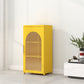 Contemporary Metal Standard Bookcase Closed Back Vertical Bookcase with Glass Door 19.7"L x 13.8"W x 40"H Yellow Clearhalo 'Bookcases' 'furn' 'furn_bookcases' 'Furniture' 'furniture_bookcases' 'Office Furniture' 5082673