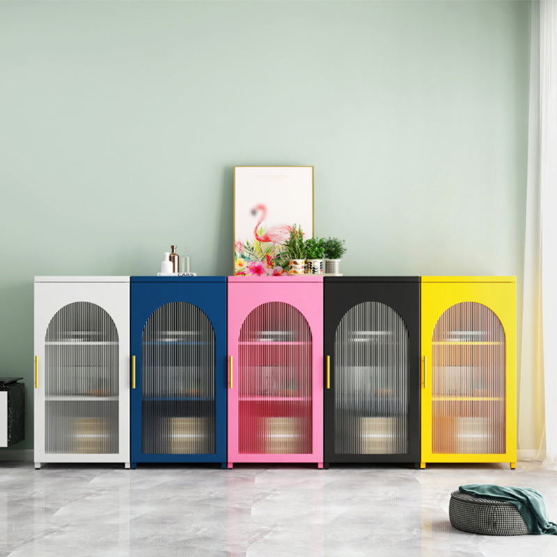 Contemporary Metal Standard Bookcase Closed Back Vertical Bookcase with Glass Door Clearhalo 'Bookcases' 'furn' 'furn_bookcases' 'Furniture' 'furniture_bookcases' 'Office Furniture' 5082675