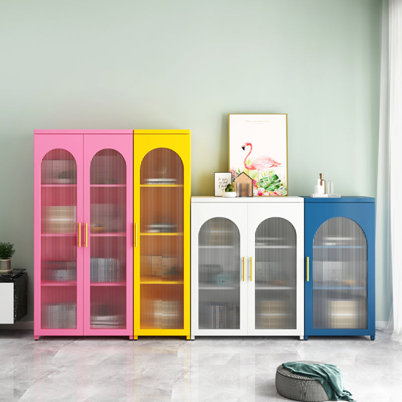 Contemporary Metal Standard Bookcase Closed Back Vertical Bookcase with Glass Door Clearhalo 'Bookcases' 'furn' 'furn_bookcases' 'Furniture' 'furniture_bookcases' 'Office Furniture' 5082676