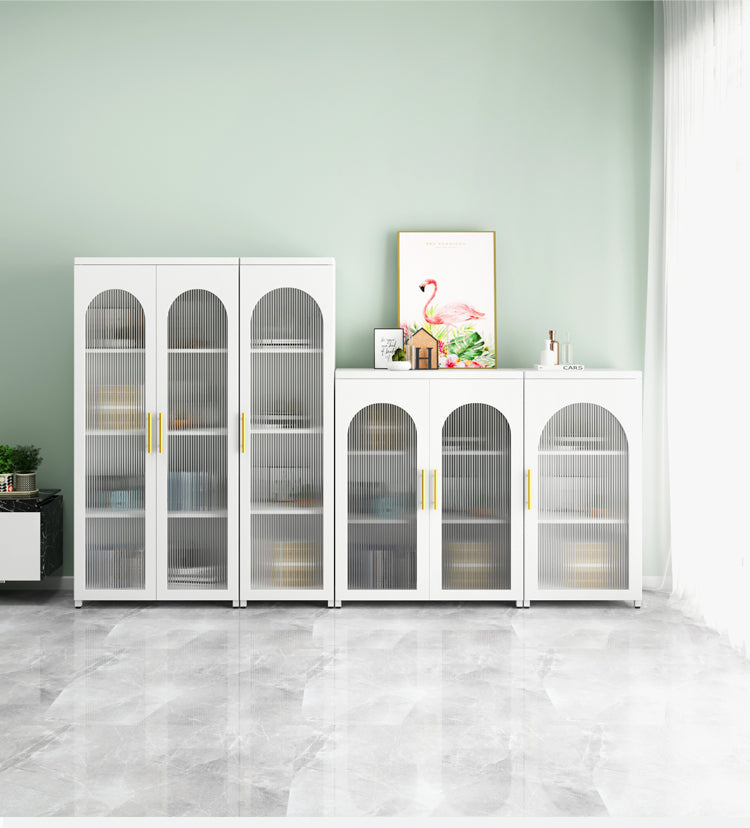 Contemporary Metal Standard Bookcase Closed Back Vertical Bookcase with Glass Door Clearhalo 'Bookcases' 'furn' 'furn_bookcases' 'Furniture' 'furniture_bookcases' 'Office Furniture' 5082679
