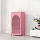 Contemporary Metal Standard Bookcase Closed Back Vertical Bookcase with Glass Door 19.7"L x 13.8"W x 40"H Pink Clearhalo 'Bookcases' 'furn' 'furn_bookcases' 'Furniture' 'furniture_bookcases' 'Office Furniture' 5082680
