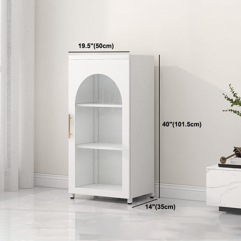 Contemporary Metal Standard Bookcase Closed Back Vertical Bookcase with Glass Door Clearhalo 'Bookcases' 'furn' 'furn_bookcases' 'Furniture' 'furniture_bookcases' 'Office Furniture' 5082681