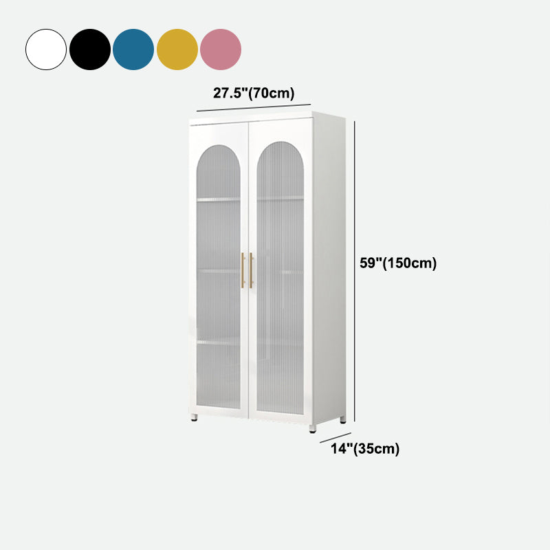 Contemporary Metal Standard Bookcase Closed Back Vertical Bookcase with Glass Door Clearhalo 'Bookcases' 'furn' 'furn_bookcases' 'Furniture' 'furniture_bookcases' 'Office Furniture' 5082685