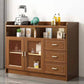 3-Drawer Rubber Wood Sideboard Glam Open Storage Credenza for Living Room Clearhalo 'buffet_sideboard' 'Buffets & Sideboards' 'furn' 'furn_buffet_sideboard' 'Furniture' 'furniture_buffet_sideboard' 'Kitchen & Dining Furniture' 5082687