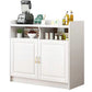 3-Drawer Rubber Wood Sideboard Glam Open Storage Credenza for Living Room 31"L x 16"W x 35"H White Clearhalo 'buffet_sideboard' 'Buffets & Sideboards' 'furn' 'furn_buffet_sideboard' 'Furniture' 'furniture_buffet_sideboard' 'Kitchen & Dining Furniture' 5082688