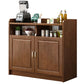 3-Drawer Rubber Wood Sideboard Glam Open Storage Credenza for Living Room 31"L x 16"W x 35"H Walnut Clearhalo 'buffet_sideboard' 'Buffets & Sideboards' 'furn' 'furn_buffet_sideboard' 'Furniture' 'furniture_buffet_sideboard' 'Kitchen & Dining Furniture' 5082690