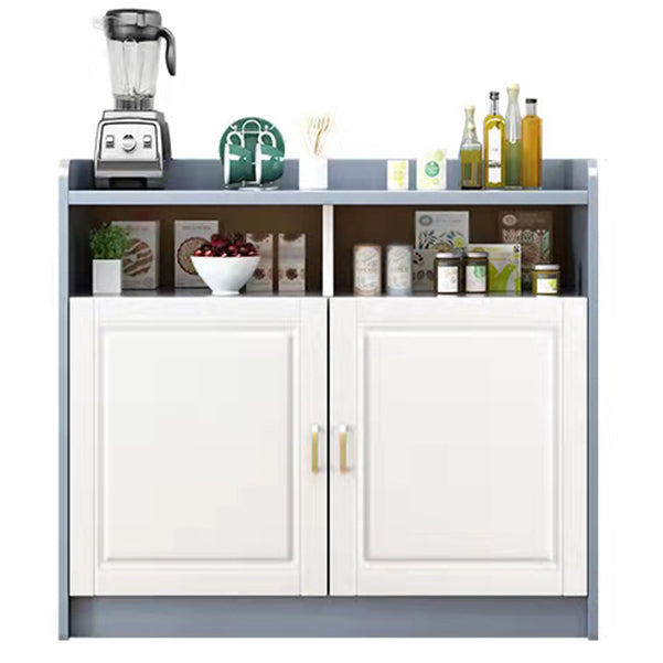 3-Drawer Rubber Wood Sideboard Glam Open Storage Credenza for Living Room 31"L x 16"W x 35"H Gray-White Clearhalo 'buffet_sideboard' 'Buffets & Sideboards' 'furn' 'furn_buffet_sideboard' 'Furniture' 'furniture_buffet_sideboard' 'Kitchen & Dining Furniture' 5082692