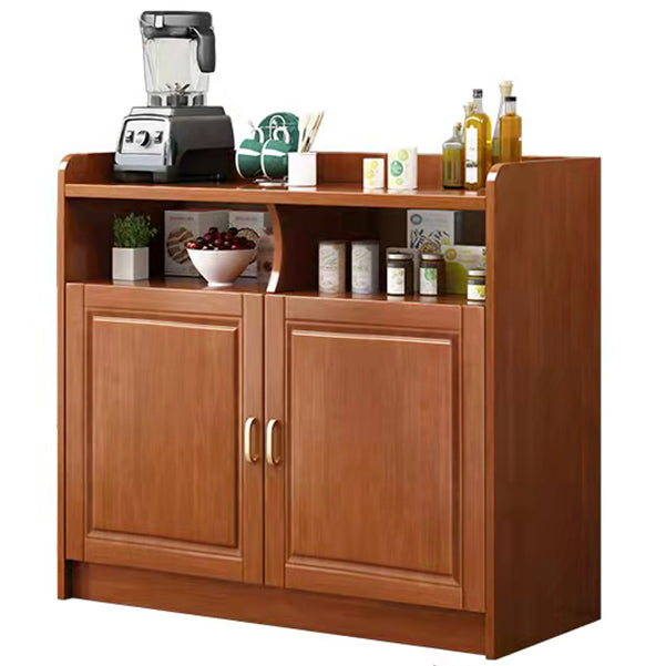 3-Drawer Rubber Wood Sideboard Glam Open Storage Credenza for Living Room 31"L x 16"W x 35"H Red Brown Clearhalo 'buffet_sideboard' 'Buffets & Sideboards' 'furn' 'furn_buffet_sideboard' 'Furniture' 'furniture_buffet_sideboard' 'Kitchen & Dining Furniture' 5082693