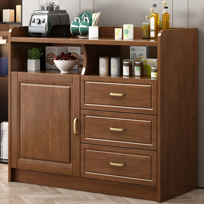 3-Drawer Rubber Wood Sideboard Glam Open Storage Credenza for Living Room Clearhalo 'buffet_sideboard' 'Buffets & Sideboards' 'furn' 'furn_buffet_sideboard' 'Furniture' 'furniture_buffet_sideboard' 'Kitchen & Dining Furniture' 5082708