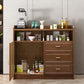 3-Drawer Rubber Wood Sideboard Glam Open Storage Credenza for Living Room Clearhalo 'buffet_sideboard' 'Buffets & Sideboards' 'furn' 'furn_buffet_sideboard' 'Furniture' 'furniture_buffet_sideboard' 'Kitchen & Dining Furniture' 5082712