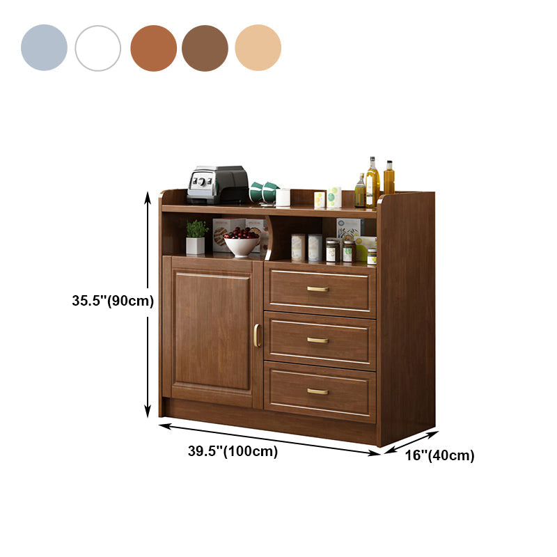 3-Drawer Rubber Wood Sideboard Glam Open Storage Credenza for Living Room Clearhalo 'buffet_sideboard' 'Buffets & Sideboards' 'furn' 'furn_buffet_sideboard' 'Furniture' 'furniture_buffet_sideboard' 'Kitchen & Dining Furniture' 5082718