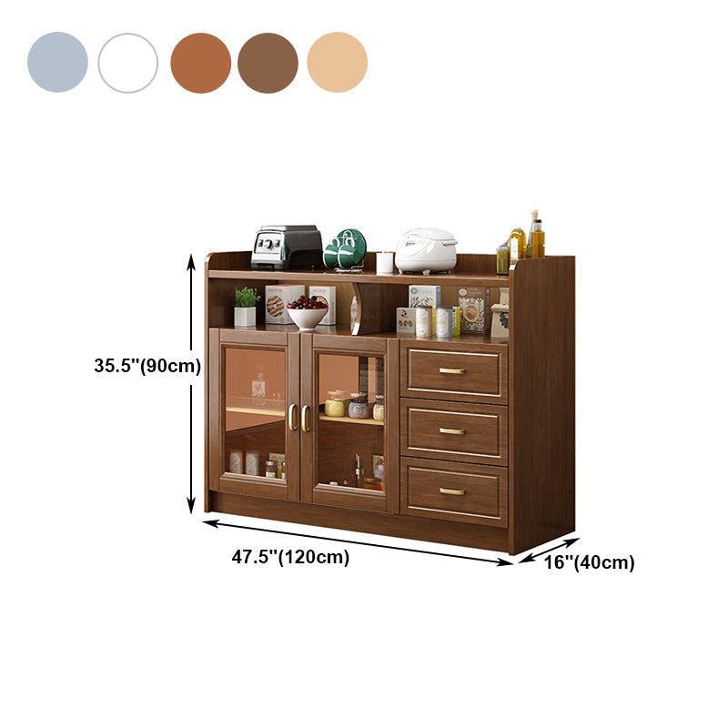 3-Drawer Rubber Wood Sideboard Glam Open Storage Credenza for Living Room Clearhalo 'buffet_sideboard' 'Buffets & Sideboards' 'furn' 'furn_buffet_sideboard' 'Furniture' 'furniture_buffet_sideboard' 'Kitchen & Dining Furniture' 5082719