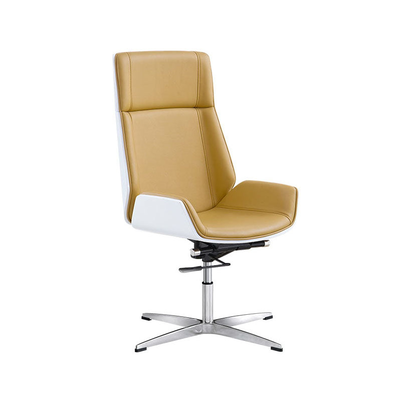 Modern Fixed Arms Managers Chair Height-adjustable Swivel Ergonomic Executive Chair Beige Casters Not Included Clearhalo 'furn' 'furn_office_chair' 'Furniture' 'furniture_office_chair' 'Office Chairs' 'Office Furniture' 'office_chair' 5082735