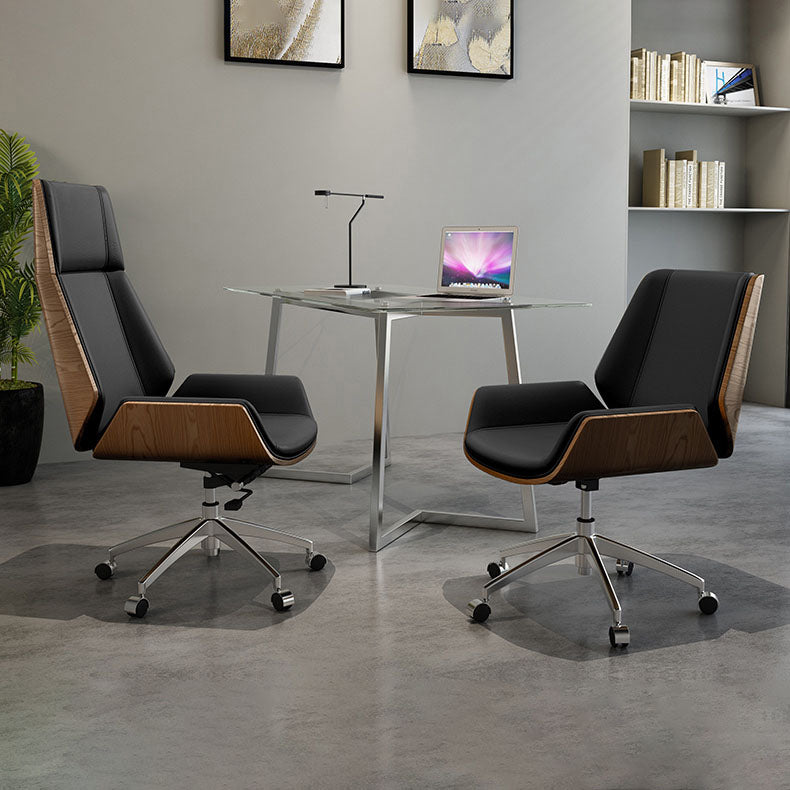 Modern Fixed Arms Managers Chair Height-adjustable Swivel Ergonomic Executive Chair Clearhalo 'furn' 'furn_office_chair' 'Furniture' 'furniture_office_chair' 'Office Chairs' 'Office Furniture' 'office_chair' 5082737