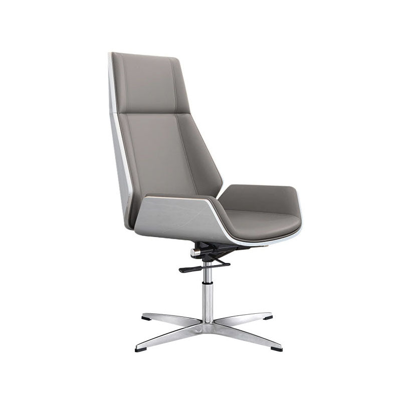 Modern Fixed Arms Managers Chair Height-adjustable Swivel Ergonomic Executive Chair Grey Casters Not Included Clearhalo 'furn' 'furn_office_chair' 'Furniture' 'furniture_office_chair' 'Office Chairs' 'Office Furniture' 'office_chair' 5082739