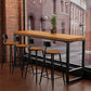 Pine Wood Bar Dining Table Industrial Rectangle Bar Table with Trestle Pedestal for Cafe Clearhalo 'Bar Furniture' 'Bar Tables' 'bar_tables' 'furn' 'furn_bar_tables' 'Furniture' 'furniture_bar_tables' 'Kitchen & Dining Furniture' 5085116
