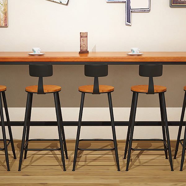 Pine Wood Bar Dining Table Industrial Rectangle Bar Table with Trestle Pedestal for Cafe Clearhalo 'Bar Furniture' 'Bar Tables' 'bar_tables' 'furn' 'furn_bar_tables' 'Furniture' 'furniture_bar_tables' 'Kitchen & Dining Furniture' 5085118