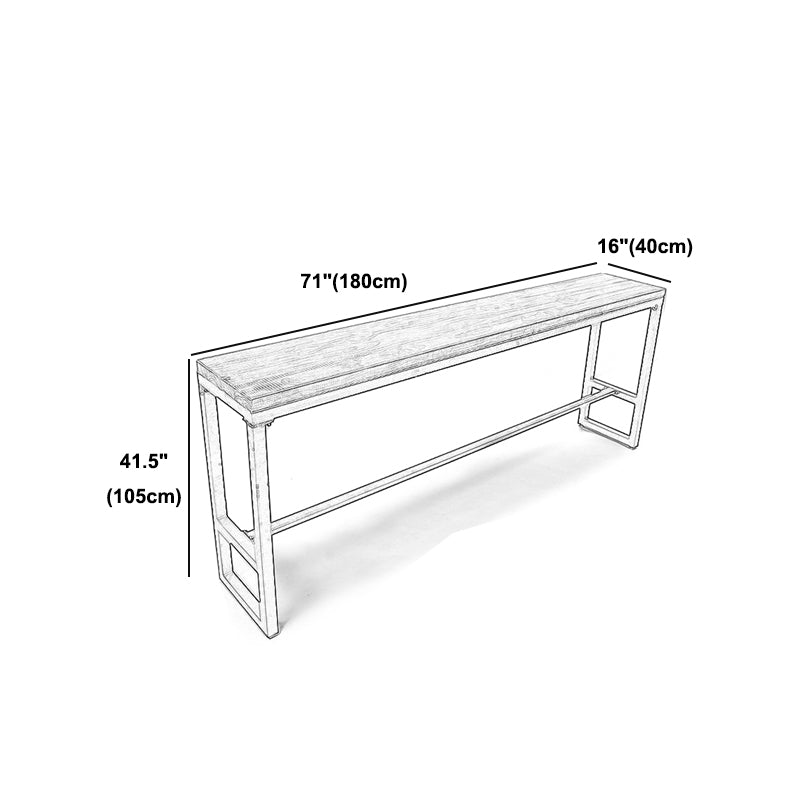 Pine Wood Bar Dining Table Industrial Rectangle Bar Table with Trestle Pedestal for Cafe Clearhalo 'Bar Furniture' 'Bar Tables' 'bar_tables' 'furn' 'furn_bar_tables' 'Furniture' 'furniture_bar_tables' 'Kitchen & Dining Furniture' 5085123