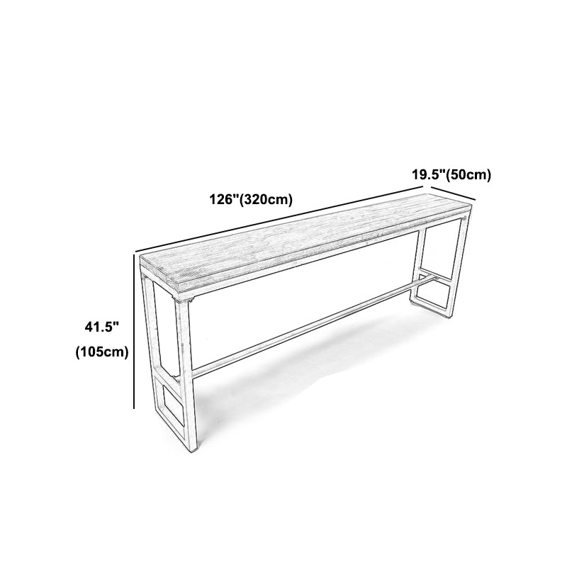 Pine Wood Bar Dining Table Industrial Rectangle Bar Table with Trestle Pedestal for Cafe Clearhalo 'Bar Furniture' 'Bar Tables' 'bar_tables' 'furn' 'furn_bar_tables' 'Furniture' 'furniture_bar_tables' 'Kitchen & Dining Furniture' 5085130