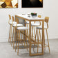 Stone Bar Dining Table Glam Rectangle Bar Table with Trestle Pedestal for Milk Tea Shop 78.7"L x 15.7"W x 41.3"H Without Chairs Clearhalo 'Bar Furniture' 'Bar Tables' 'bar_tables' 'furn' 'furn_bar_tables' 'Furniture' 'furniture_bar_tables' 'Kitchen & Dining Furniture' 5085182
