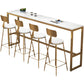 Stone Bar Dining Table Glam Rectangle Bar Table with Trestle Pedestal for Milk Tea Shop Clearhalo 'Bar Furniture' 'Bar Tables' 'bar_tables' 'furn' 'furn_bar_tables' 'Furniture' 'furniture_bar_tables' 'Kitchen & Dining Furniture' 5085184