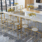 Stone Bar Dining Table Glam Rectangle Bar Table with Trestle Pedestal for Milk Tea Shop Clearhalo 'Bar Furniture' 'Bar Tables' 'bar_tables' 'furn' 'furn_bar_tables' 'Furniture' 'furniture_bar_tables' 'Kitchen & Dining Furniture' 5085191