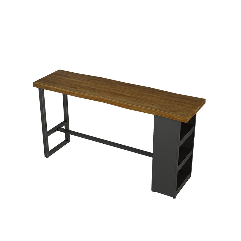 Pine Wood Bar Dining Table Modern Rectangle Bar Table with Trestle for Living Room Without Chairs Clearhalo 'Bar Furniture' 'Bar Tables' 'bar_tables' 'furn' 'furn_bar_tables' 'Furniture' 'furniture_bar_tables' 'Kitchen & Dining Furniture' 5085205