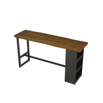 Pine Wood Bar Dining Table Modern Rectangle Bar Table with Trestle for Living Room Without Chairs Clearhalo 'Bar Furniture' 'Bar Tables' 'bar_tables' 'furn' 'furn_bar_tables' 'Furniture' 'furniture_bar_tables' 'Kitchen & Dining Furniture' 5085205