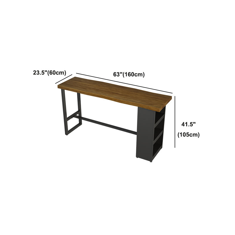 Pine Wood Bar Dining Table Modern Rectangle Bar Table with Trestle for Living Room Clearhalo 'Bar Furniture' 'Bar Tables' 'bar_tables' 'furn' 'furn_bar_tables' 'Furniture' 'furniture_bar_tables' 'Kitchen & Dining Furniture' 5085219