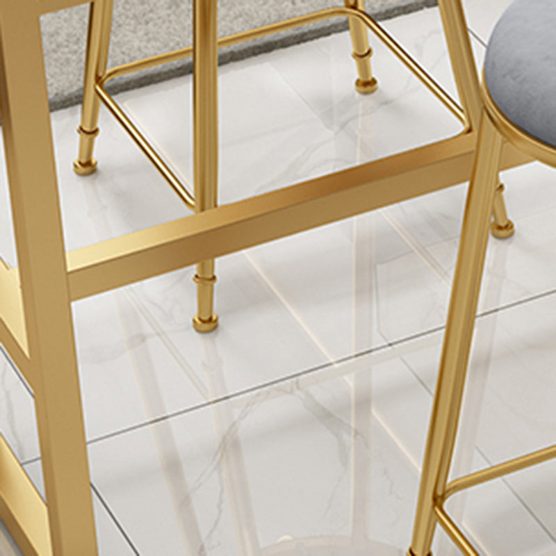 Rectangle Bistro Bar Height Cocktail Table Marble Footrest Indoor Bar Table in Gold Clearhalo 'Bar Furniture' 'Bar Tables' 'bar_tables' 'furn' 'furn_bar_tables' 'Furniture' 'furniture_bar_tables' 'Kitchen & Dining Furniture' 5085232