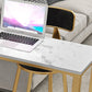 Rectangle Bistro Bar Height Cocktail Table Marble Footrest Indoor Bar Table in Gold Clearhalo 'Bar Furniture' 'Bar Tables' 'bar_tables' 'furn' 'furn_bar_tables' 'Furniture' 'furniture_bar_tables' 'Kitchen & Dining Furniture' 5085234