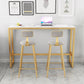 Rectangle Bistro Bar Height Cocktail Table Marble Footrest Indoor Bar Table in Gold Clearhalo 'Bar Furniture' 'Bar Tables' 'bar_tables' 'furn' 'furn_bar_tables' 'Furniture' 'furniture_bar_tables' 'Kitchen & Dining Furniture' 5085236