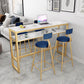 Rectangle Bistro Bar Height Cocktail Table Marble Footrest Indoor Bar Table in Gold Clearhalo 'Bar Furniture' 'Bar Tables' 'bar_tables' 'furn' 'furn_bar_tables' 'Furniture' 'furniture_bar_tables' 'Kitchen & Dining Furniture' 5085237