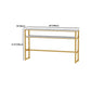 Rectangle Bistro Bar Height Cocktail Table Marble Footrest Indoor Bar Table in Gold Clearhalo 'Bar Furniture' 'Bar Tables' 'bar_tables' 'furn' 'furn_bar_tables' 'Furniture' 'furniture_bar_tables' 'Kitchen & Dining Furniture' 5085248