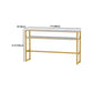 Rectangle Bistro Bar Height Cocktail Table Marble Footrest Indoor Bar Table in Gold Clearhalo 'Bar Furniture' 'Bar Tables' 'bar_tables' 'furn' 'furn_bar_tables' 'Furniture' 'furniture_bar_tables' 'Kitchen & Dining Furniture' 5085249