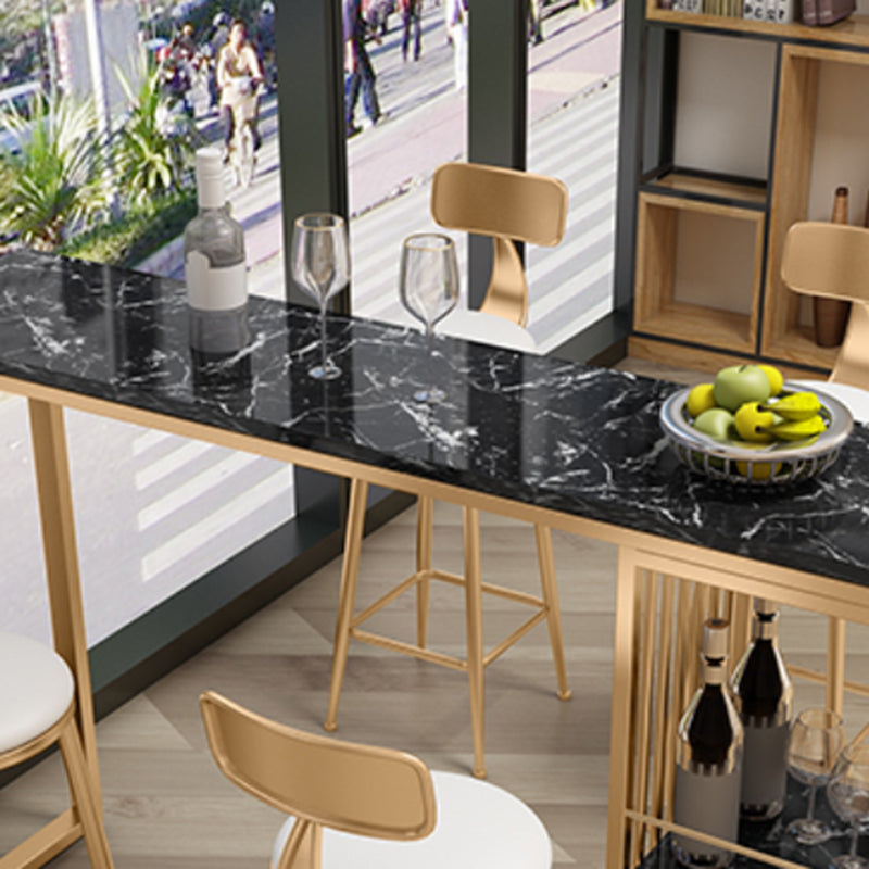 Contemporary Living Room Counter Height Table Storage Marble Bar Height Cocktail Table Clearhalo 'Bar Furniture' 'Bar Tables' 'bar_tables' 'furn' 'furn_bar_tables' 'Furniture' 'furniture_bar_tables' 'Kitchen & Dining Furniture' 5085256