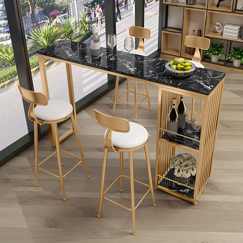 Contemporary Living Room Counter Height Table Storage Marble Bar Height Cocktail Table Clearhalo 'Bar Furniture' 'Bar Tables' 'bar_tables' 'furn' 'furn_bar_tables' 'Furniture' 'furniture_bar_tables' 'Kitchen & Dining Furniture' 5085260