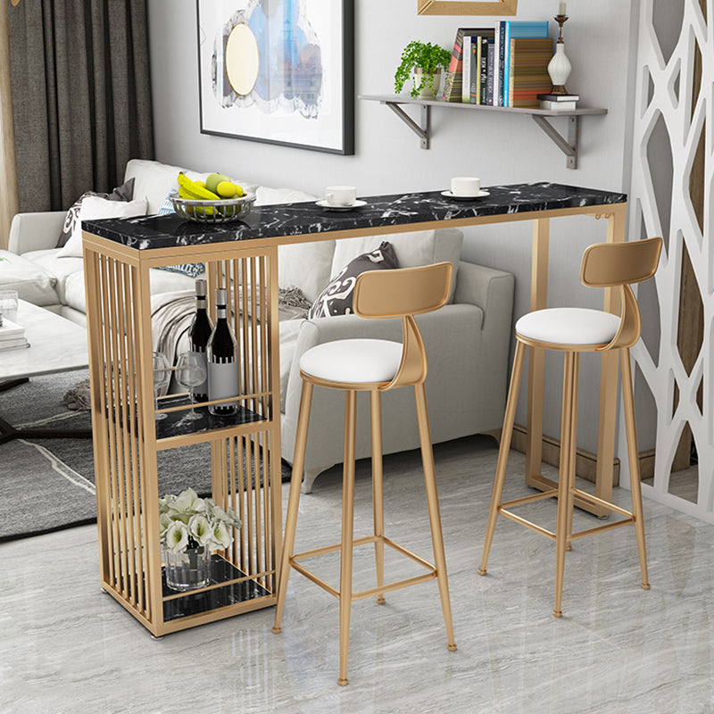 Contemporary Living Room Counter Height Table Storage Marble Bar Height Cocktail Table Clearhalo 'Bar Furniture' 'Bar Tables' 'bar_tables' 'furn' 'furn_bar_tables' 'Furniture' 'furniture_bar_tables' 'Kitchen & Dining Furniture' 5085261