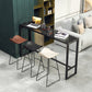 Indoor Event and Cocktail Table Industrial Marble Footrest Bar Height Table 86.6"L x 15.7"W x 41.3"H Black Without Chairs Clearhalo 'Bar Furniture' 'Bar Tables' 'bar_tables' 'furn' 'furn_bar_tables' 'Furniture' 'furniture_bar_tables' 'Kitchen & Dining Furniture' 5085269
