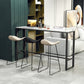Indoor Event and Cocktail Table Industrial Marble Footrest Bar Height Table 78.7"L x 15.7"W x 41.3"H White Without Chairs Clearhalo 'Bar Furniture' 'Bar Tables' 'bar_tables' 'furn' 'furn_bar_tables' 'Furniture' 'furniture_bar_tables' 'Kitchen & Dining Furniture' 5085270