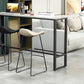 Indoor Event and Cocktail Table Industrial Marble Footrest Bar Height Table 70.9"L x 15.7"W x 41.3"H White Without Chairs Clearhalo 'Bar Furniture' 'Bar Tables' 'bar_tables' 'furn' 'furn_bar_tables' 'Furniture' 'furniture_bar_tables' 'Kitchen & Dining Furniture' 5085271