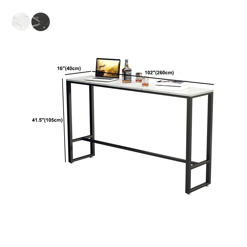 Indoor Event and Cocktail Table Industrial Marble Footrest Bar Height Table Clearhalo 'Bar Furniture' 'Bar Tables' 'bar_tables' 'furn' 'furn_bar_tables' 'Furniture' 'furniture_bar_tables' 'Kitchen & Dining Furniture' 5085284