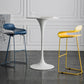 Pedestal Bar Wine Table Industrial Metal Round Pub Height Dining Table for Coffee Shop 19.7"L x 19.7"W x 41.3"H White Without Chairs Clearhalo 'Bar Furniture' 'Bar Tables' 'bar_tables' 'furn' 'furn_bar_tables' 'Furniture' 'furniture_bar_tables' 'Kitchen & Dining Furniture' 5085285