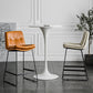 Pedestal Bar Wine Table Industrial Metal Round Pub Height Dining Table for Coffee Shop 23.6"L x 23.6"W x 41.3"H White Without Chairs Clearhalo 'Bar Furniture' 'Bar Tables' 'bar_tables' 'furn' 'furn_bar_tables' 'Furniture' 'furniture_bar_tables' 'Kitchen & Dining Furniture' 5085286