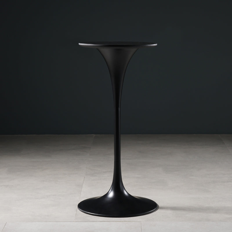 Pedestal Bar Wine Table Industrial Metal Round Pub Height Dining Table for Coffee Shop 19.7"L x 19.7"W x 41.3"H Black Without Chairs Clearhalo 'Bar Furniture' 'Bar Tables' 'bar_tables' 'furn' 'furn_bar_tables' 'Furniture' 'furniture_bar_tables' 'Kitchen & Dining Furniture' 5085291