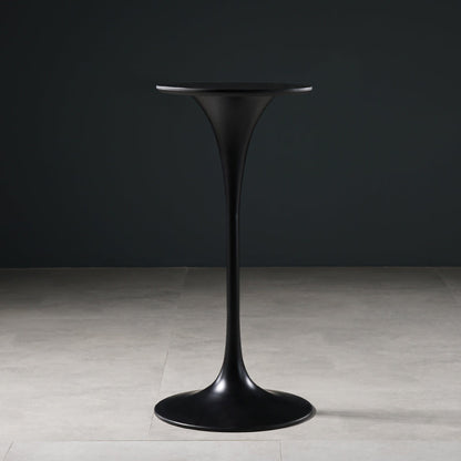 Pedestal Bar Wine Table Industrial Metal Round Pub Height Dining Table for Coffee Shop 19.7"L x 19.7"W x 41.3"H Black Without Chairs Clearhalo 'Bar Furniture' 'Bar Tables' 'bar_tables' 'furn' 'furn_bar_tables' 'Furniture' 'furniture_bar_tables' 'Kitchen & Dining Furniture' 5085291