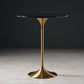 Pedestal Bar Wine Table Industrial Metal Round Pub Height Dining Table for Coffee Shop 31.5"L x 31.5"W x 41.3"H Black-Gold Without Chairs Clearhalo 'Bar Furniture' 'Bar Tables' 'bar_tables' 'furn' 'furn_bar_tables' 'Furniture' 'furniture_bar_tables' 'Kitchen & Dining Furniture' 5085312