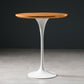 Pedestal Bar Wine Table Industrial Metal Round Pub Height Dining Table for Coffee Shop 31.5"L x 31.5"W x 41.3"H Natural Wood White Without Chairs Clearhalo 'Bar Furniture' 'Bar Tables' 'bar_tables' 'furn' 'furn_bar_tables' 'Furniture' 'furniture_bar_tables' 'Kitchen & Dining Furniture' 5085315